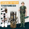 Round fishing rod holder with easy access to your fishing gear.