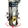 383034 1 17-rod fishing storage rack with tackle box shelf, bucket holder, and 360° rotation