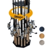 360° rotating 16 fishing rod storage rack with octagon base for freshwater spinning rod.