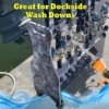 Rolling fishing rod storage rack with dual sides, best for dockside wash downs.