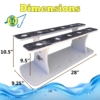 Marine-grade fishing rod storage rack holding 11 rods and reels for dock or garage organization.