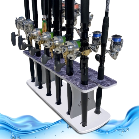 Saltwater 11 Fishing Rod Holder Rack for Garage & Dock
