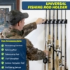 400044 4 Fishing rod wall rack ideal for spinning, fly fishing, ice, inshore saltwater, and baitcasting rod combos.