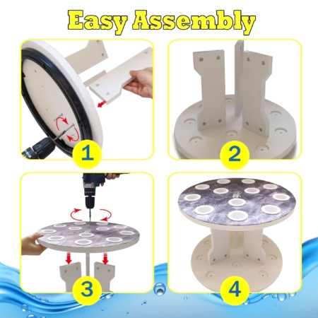 assemble fishing rod reel Reel Salty Round Fishing Spinning Rod Holder - Fishing Rod Rack Holds 12  Saltwater or Freshwater Rod/Reel Combos