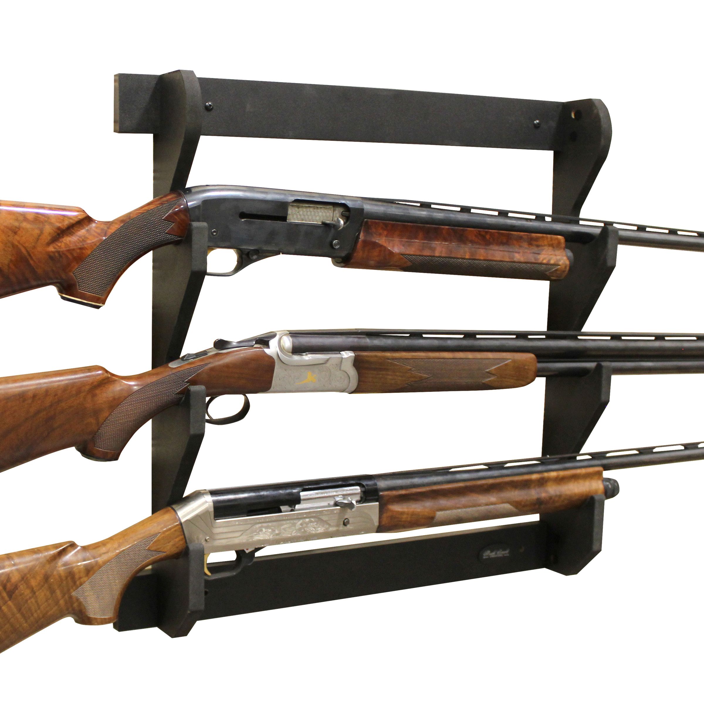 Rush Creek Creations Wall-Mount 3-Gun Storage Display Rack for Rifles ...