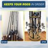 700035_before-after1-1030x1030 360° fishing rod holder keeps up to 24 rods neatly organized storage rack.