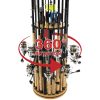 700035_main-1030x1030 Wooden round fishing rod rack with store up to24 rods, reels with 360-degree rotation display.