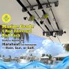 Reel Salty fishing rod organizer with horizontal ceiling wall mount, dock-ready, waterproof and UV-resistant.