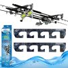 Reel Salty fishing rod wall rack for 4 rods, waterproof marine-grade fishing rod holder for garage storage.