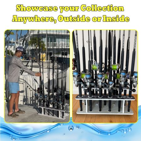 Reel Salty 19-Rod Fishing Rack | Rush Creek Creations