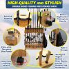 385000N_builtin Rush Creek rolling fishing rod rack with capacity for 16 saltwater rods, organized reel and pole storage.