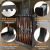 383059 feature 3 Space-saving 8-gun floor rack for secure firearm storage and display.