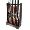 383059 main2 Black 8-gun floor storage rack for rifles and shotguns with vertical storage.