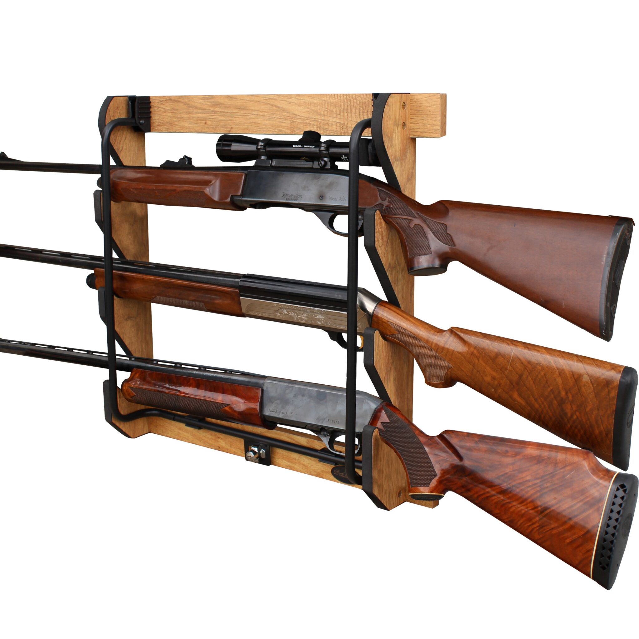 Wall-Mounted Locking 3-Gun Display Rack • Rush Creek Creations
