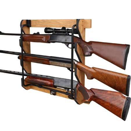 Wall-Mounted Locking 3-Gun Display Rack