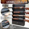 384091 lock Wall-mounted 4-gun storage rack with locking drawer.