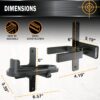 385015 dimensions Dimensions graphic for the metal 1-gun wall-mounted storage rack detailing the steel bracket measurements.