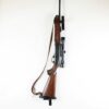 385015 main3 A scoped hunting rifle with a leather sling displayed vertically on the Rush Creek Creations metal 1-gun wall mount rack.