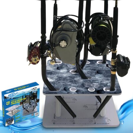 Dock or Garage Saltwater Storage Rack, 10 Fishing Rod Holder