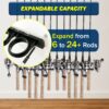 400012 image5 Expandable fishing rod rack increases storage from 6 to 12+ rods.