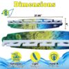 Fishing rod storage rack with dimensions shown for 11 rods and reels.