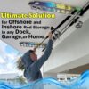 Ultimate solution for fishing pole holder stores up to 11 rods.