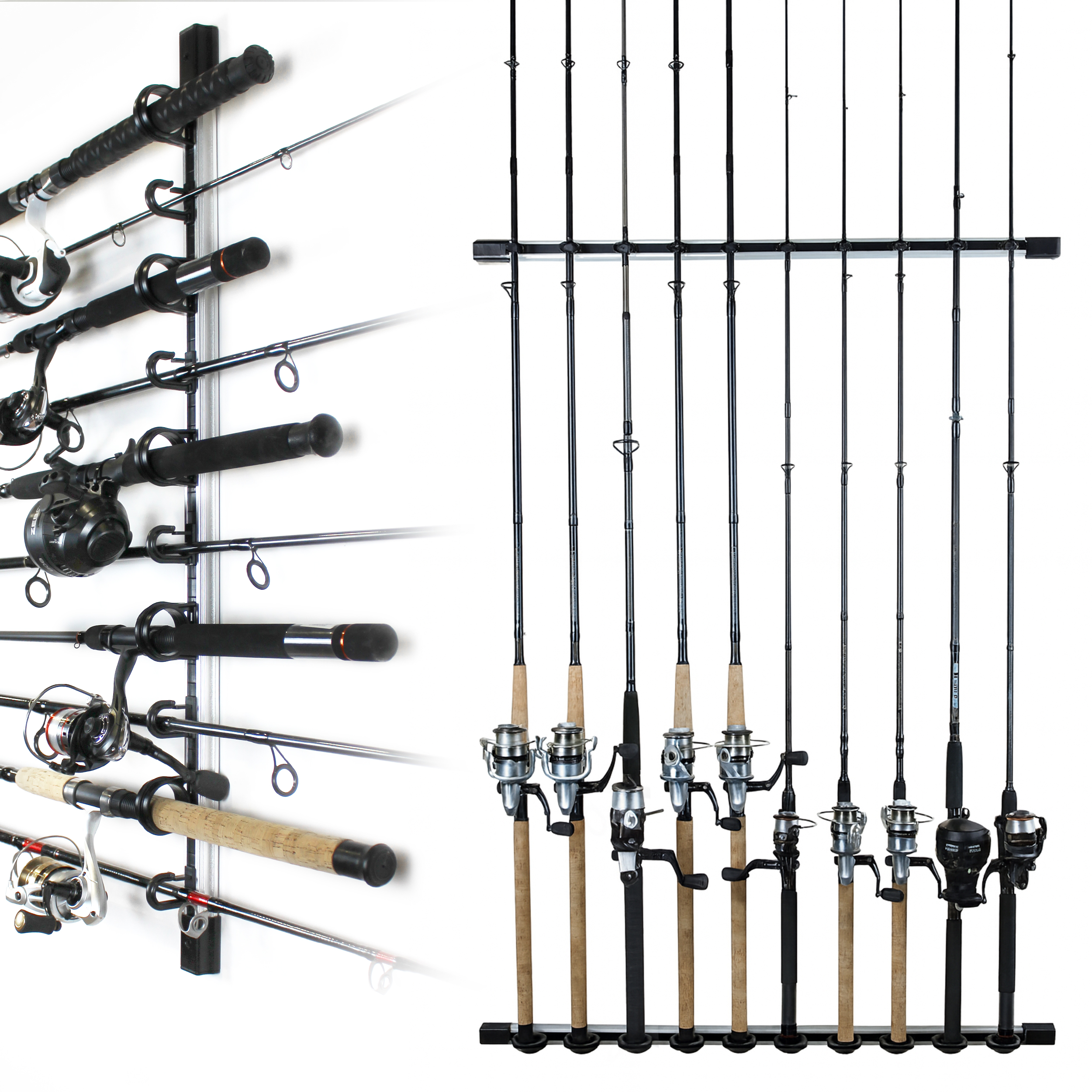 rack em fishing rod holder 10-Rod Aluminum Wall/Ceiling Rack