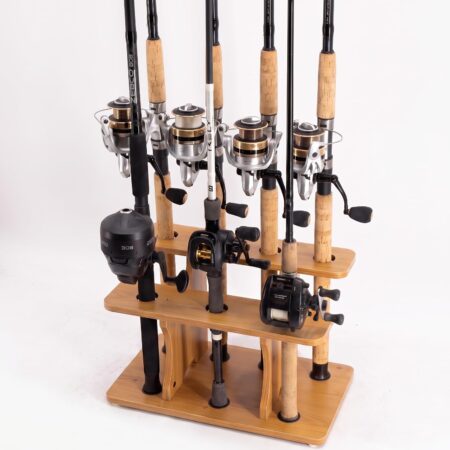 7-Rod Floor Fishing Rod Storage Rack